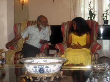 Leanna meeting the haitian president